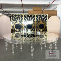 Table Serpentine en Cristal Transparent Acrylique Fantôme Mariée de Luxe pour Salon Extérieur ou Appartement-Production en Usine