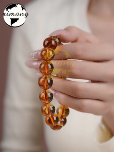 Pulsera de Citrino de Brasil, Citrofortunella Microcarpa Wijnands, Pulsera de Citrino Amarillo Intenso, Joyería Artesanal para <span class=keywords><strong>Hombre</strong></span> y Mujer - Product Image 5