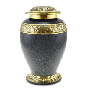 Handmade American Style Black Gold Brass <b>Casket</b> Pure Handmade Adult Cremation Urn <b>for</b> Human <b>Ashes</b> Funeral Supply Engraved Metal - Product Image 1