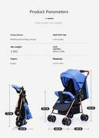Poussette bébé 4 en 1 légère, cadre en acier inoxydable, pliage facile, ceinture de sécurité à cinq points, capacité de charge de 20 kg, pour les tout-petits de 3 ans