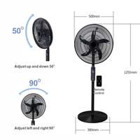 Ventilateur sur pied rechargeable 3 en 1 de 18 pouces, ventilateur électrique robuste avec télécommande pour la maison