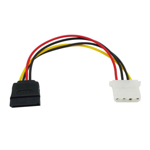 SATA 15pin Female to Molex DIE 4Pin Female SATA Hard Disk Power Extension Extender Cabo Cord for HDD SSD Power Cable