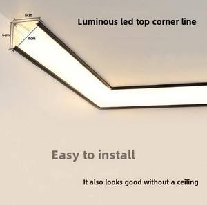 Lampada Lineare a LED <span class=keywords><strong>Serie</strong></span> 6000 da Soffitto per Angolo Superiore Luminoso per Soggiorno Installazione Senza Scanalature per Angolo Interno Linea in Gesso a Vista - Product Image 6