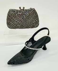 Sandales à talon souple et léger 2025 pour femme, style sac, à bout pointu et ornements en cristal en forme de goutte d'eau - Product Image 6