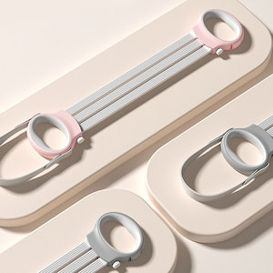Tendeur de Bande de Résistance Réglable en Bambou et Création, Gris Rose, pour Étirements des Épaules et du Dos, Équipement de Fitness à Domicile - Product Image 4
