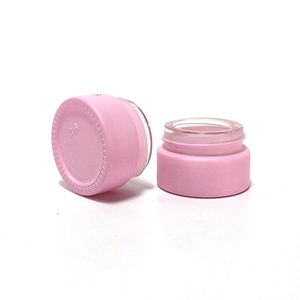 Contenants de luxe pour mini-crèmes contour des yeux 5g/10g, pots cosmétiques ronds en verre dépoli rose mat avec couvercles en plastique pour soins de la peau (personnalisables) - Product Image 2