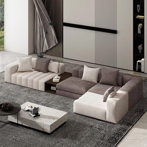 Set di Divani Minimalisti Moderni di Lusso Italiani per Soggiorno, Divano ad Angolo di Design di Alta Gamma in Velluto Personalizzabile - Product Image 3