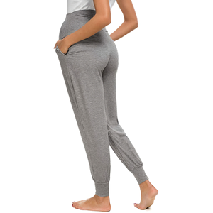 Taille haute ventre maternité pantalon printemps automne femmes enceintes vêtements tricotés <span class=keywords><strong>grossesse</strong></span> survêtement pantalon - Product Image 3