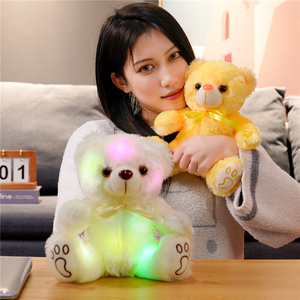 Boneka Beruang Teddy LED Menyala, Mainan Boneka Beruang Bercahaya Warna-warni, Lampu Malam, Hadiah untuk Anak-anak - Product Image 5