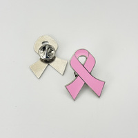 Broche en alliage multi-tailles avec ruban rose, logo international de sensibilisation au cancer du sein, promotion de la prévention, badge