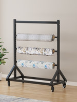 Présentoir mobile pour échantillons de tissus textiles, présentoir pour textiles de maison, nappes, films plastiques, support d'affichage pour salons professionnels, rouleau de bannière suspendue