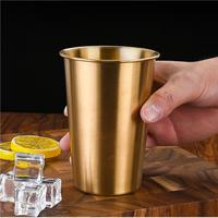 Hotel restaurante color oro plata 10oz 16oz tazas de cerveza de agua tazas de acero inoxidable para bar cafetería