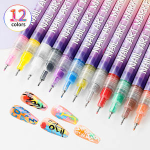 Ensemble de 12 stylos professionnels pour nail art, peinture acrylique liquide, marqueurs imperméables, séchage rapide, stylo de peinture pour ongles DIY - Product Image 2