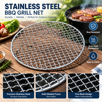 Grille de barbecue ronde légère en acier inoxydable à poignée unique, prix fabricant, personnalisable, pour camping, randonnée, extérieur