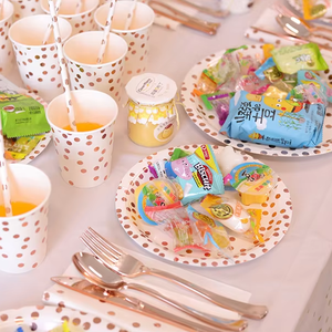 Juego de Vajilla Desechable Moderno y Colorido, Platos de Papel, Vasos, Cuchara, Tenedor, Cuchillo, Juego de Cubiertos para Fiestas y Bodas - Product Image 6