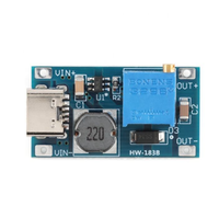 HW-183B MT3608 DC-DC Modul Penguat Tegangan yang Dapat Disesuaikan Input Tipe-C 2A Konverter Daya Step-up 2V-24V ke 5V-28V