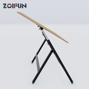 <span class=keywords><strong>Table</strong></span> à <span class=keywords><strong>dessin</strong></span> pour enfants, cadre en métal, plateau en bois carré, pliable et réglable - Product Image 4