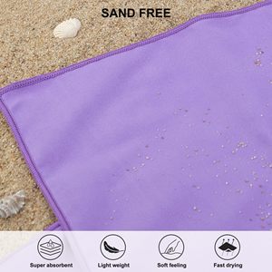 Serviette de plage en microfibre 100% personnalisable avec logo, absorption supérieure, recyclée, sans sable, écologique, inodore, séchage rapide pour la plage - Product Image 2