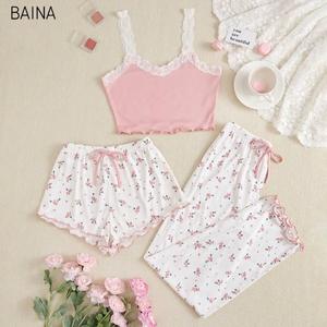 Ensemble de pyjama en dentelle douce et soyeuse, lingerie sexy, vêtements de nuit pour femmes, 2026 - Product Image 1
