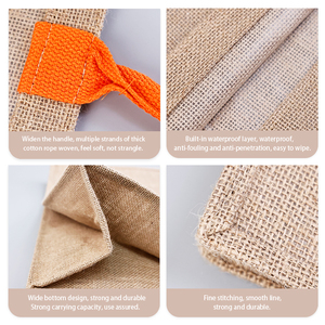 Eco-friendly Wholesale Jute Fabric <strong>Gunny</strong> <strong>Sack</strong> Shopping Tote Bags Natural Burlap Bags Linen Pouches <strong>Sacks</strong> with Handle - Product Image 2