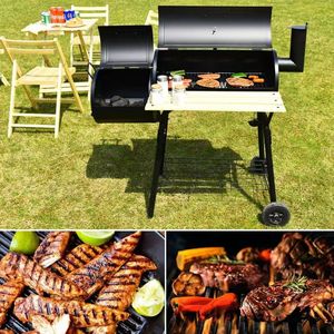 Parrillas de Barbacoa Tipo Barril con Ruedas/ Ahumador Tennessee con Recubrimiento en Polvo/ Parrilla de Barbacoa con Ruedas en Oferta - Product Image 3