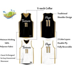 Camiseta de baloncesto reversible personalizada, uniforme de malla de rendimiento con nombre personalizado y número de impresión, tamaño XS para hombres/niños - Product Image 4