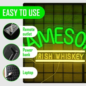 Letrero LED de Neón Personalizado con el Diseño de Whisky Irlandés <span class=keywords><strong>Jameson</strong></span>, Decoración de Pared para Bar, Color Verde, Regulable, Impermeable IP42, 36V, para Pub, Club, o Cuarto de Hombre - Product Image 4