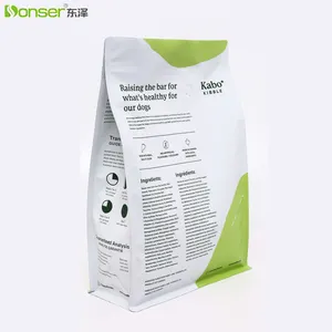 Sac de nourriture pour chien de 5lb prix d'usine OEM ODM personnalisé sac d'emballage en plastique PE de fond de bloc de recyclage anti-odeur d'aliments pour animaux de compagnie d'aliments pour animaux