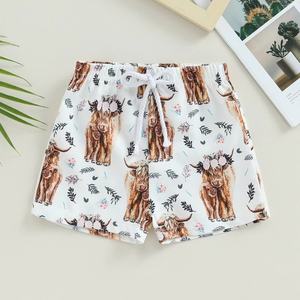 Shorts de bain personnalisés pour enfants, tissu de maillot de bain recyclé, imprimé hawaïen, maillot de bain pour enfants avec cordon de serrage - Product Image 5