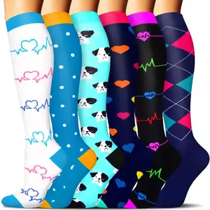 عينة مجانية منخفضة موك ممرضة تنفس ضغط شعار مخصص جوارب الركبة - Product Image 1