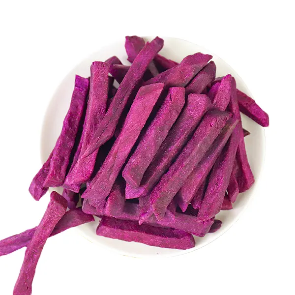 Chips de patates douces violettes frites sous vide frites de patates douces violettes séchées prix de gros bon marché