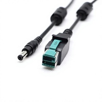 Kabel pemindai kode batang, 10ft 12v bertenaga usb konektor inti ke inti DC plug barcode untuk pemindai pos kabel