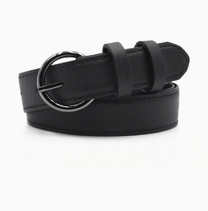 Cintura SaiJe Beauty D202409030 in Pelle Nera Martellata con Elegante Fibbia a D Cromata, Minimalista e Chic per Jeans, Pantaloni e Abiti - Product Image 3