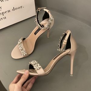 Chaussure Dame Green Rhinestone New Trendy 2025 Stiletto <b>High</b> Women <b>Sexy</b> and Elegant Summer <b>Heels</b> - Product Image 1
