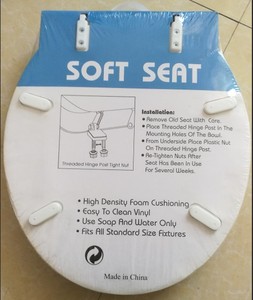 LPS-118 farklı renkler yuvarlak Pp + köpük plastik tuvalet oturağı yumuşak tuvalet klozet kapağı - Product Image 4