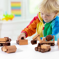 Bloques de Construcción de Madera de Haya Personalizados, Vehículo Clásico, Juguetes Educativos Montessori
