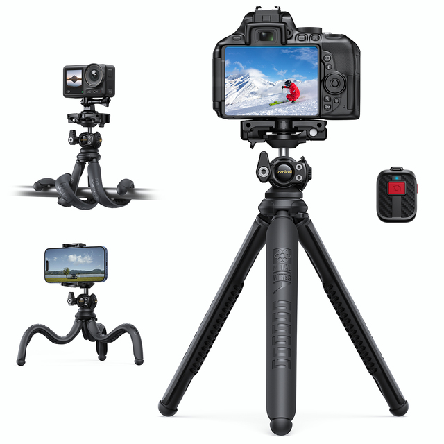 Lamicall STTP03 Flexible Phone Tripod Octopus Stand With Wireless Remote 360 Rotating Mount Holder Vlogging Travel Selfie Mobile