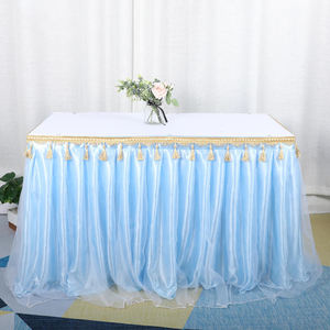 Décorations jetables durables en mousseline de soie pour anniversaire Jupe de table en tutu en tulle pour la fête - Product Image 3
