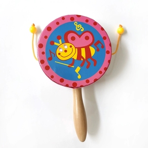 Wholesale Cartoon Animal Print Double-sided Rattle <b>Drum</b> Orff Percussion Instrument For Calming Toddler - Product Image 4