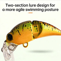 Alfa 35mm 2.6g Eklemli Crankbait 2 Parçalı Geniş Dilli Yapay Sert Yem Alabalık ve Gökkuşağı Alabalığı Balıkçılığı için