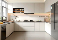 Ensemble de meubles de cuisine modulaires complets de style campagnard français blanc vintage, meubles de cuisine sur mesure pour la maison
