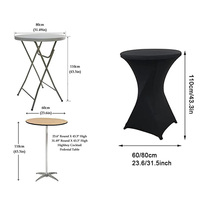 Nappe de table personnalisée en polyester imprimé par sublimation pour salons professionnels Couverture de table en spandex extensible imperméable à l'eau Nappes