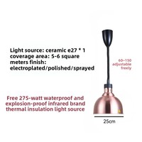 Lampe chauffante télescopique infrarouge en cuivre à tête unique réglable, suspension pour buffet alimentaire, barbecue, table à manger, maison