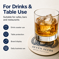 Sous-verres personnalisés pour boissons, ensemble de sous-verres carrés personnalisés, sous-verres en papier absorbant pour café, bière, utilisation en bar