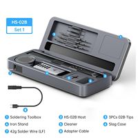 Fer à souder intelligent FNIRSI HS-02 en alliage d'aluminium et plastique, 100-450°C, chauffe rapide en 2 secondes, 9V-24V, 100W, avec boîte de rangement mobile pour atelier