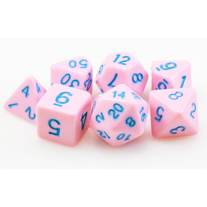Set di 7 Dadi Multifacciali per Dungeons and Dragons con Logo Personalizzato, D4 D6 D8 D10 <span class=keywords><strong>D</strong></span>% D12 D20, Colore Rosa - Product Image 1