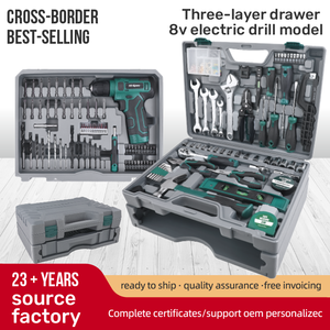 Bộ máy khoan điện 8V bán buôn, bộ dụng cụ đa năng, bộ dụng cụ điện không dây Lithium trong hộp dụng cụ ba tầng, OEM ODM - Product Image 2