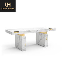 Leon Home Meubles Haute Qualité Fabrication Sur Mesure Design Minimaliste Luxe Marbre Bureau Noir