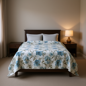 DB Modern Floral Reversible <b>Bedspread</b> <b>Set</b> Queen Size Polyester Microfiber Home Use - Product Image 2