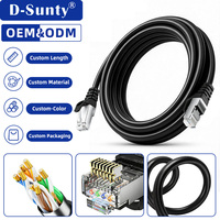 Câble LAN SFTP CAT6 OEM d'usine 10M-30M, cordon de brassage RJ45 blindé, certifié CE RoHS, pour réseau Gigabit de centre de données